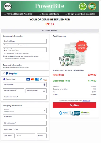 PowerBite order page